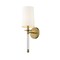 Z-Lite Mila 1 Light Wall Sconce, Rubbed Brass & Beige 808-1S-RB - alternate 1